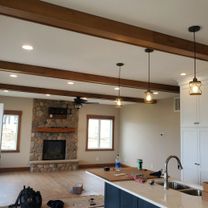 Great room lighting installed by McClone Electric in a Kosciusko County home