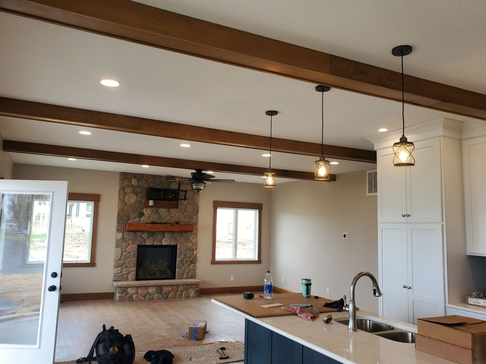 Great room lighting installed by McClone Electric in a Kosciusko County home