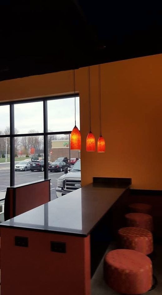 Pendant lighting and counter receptacles installed by McClone Electric at Moe’s Southwest Grill in Warsaw, Indiana